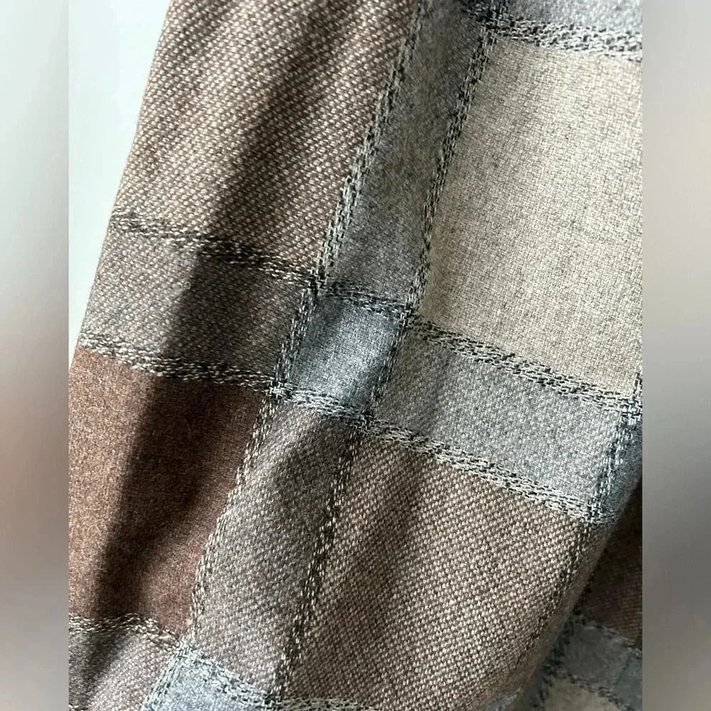 Vintage 90’s high waist wool plaid ruffle  midi skirt - Picture 16 of 16